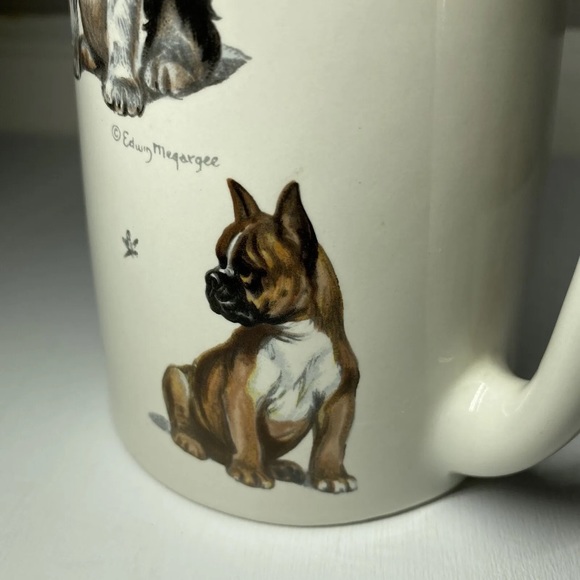 Edwin Megargee Signed Dog & Dragonfly Mug Coffee Cup Boxer, Scottie Springer - Picture 10 of 13
